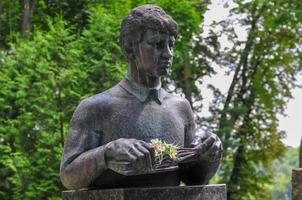 Monument in Lychakiv Cemetery  a famous and historic cemetery in Lviv, Ukraine, 2021 photo