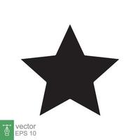 icono de estrella estilo sólido simple. estrella negra, silueta, favorito, forma de emblema de estrella de calificación, concepto favorito. diseño de ilustración de vector de glifo aislado sobre fondo blanco. eps 10.