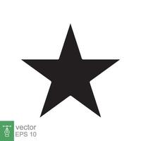 icono de estrella estilo sólido simple. estrella negra, silueta, favorito, forma de emblema de estrella de calificación, concepto favorito. diseño de ilustración de vector de glifo aislado sobre fondo blanco. eps 10.