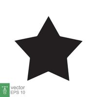 Star icon. Simple solid style. Black star, silhouette, favorite, rating star emblem shape, favourite concept. Glyph vector illustration design isolated on white background. EPS 10.