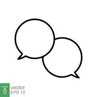 Talk bubble speech icon. Simple outline style. Blank empty bubbles, chat on line symbol template, communication concept. Vector illustration design isolated on white background. EPS 10.