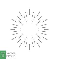 Sunburst line doodle. Simple flat style. Shine, explosion, radial, starburst, sunshine, circle, summer concept. Vector illustration isolated on white background. EPS 10.