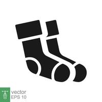 Socks icon. Simple solid style. Wear, black, warm sock, cotton, wool, winter, fashion concept. Glyph vector illustration design isolated on white background. EPS 10.