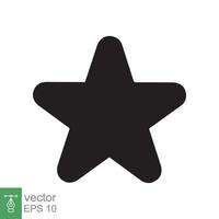 icono de estrella estilo sólido simple. estrella negra, silueta, favorito, forma de emblema de estrella de calificación, concepto favorito. diseño de ilustración de vector de glifo aislado sobre fondo blanco. eps 10.