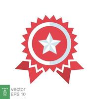 Warranty icon. Simple flat style. Guarantee symbol, rosette with star, certificate label, best quality badge. Vector Illustration design isolated on white background. EPS 10.