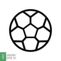 Soccer ball icon. Simple flat style. Football, black round ball, pentagon pattern, circle, hexagon, sport concept. Vector illustration isolated on white background. EPS 10.