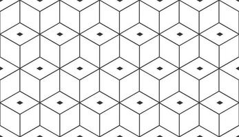 Cube, hexagon pattern background. Seamless geometric pattern. Vector tile, line wallpaper. Cubic hexagon texture. Rhombus mesh, white background. EPS 10.