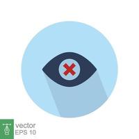 Unseen set. Simple flat style. Hidden eye, hide password, crossed eye button, see, forbidden concept. Vector illustration design isolated on white background. EPS 10.