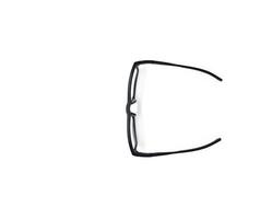 Top view of Single frame glasses. Black glasses isolated on white background photo