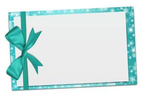 Nota de tarjeta de regalo con cinta sobre fondo aislado foto