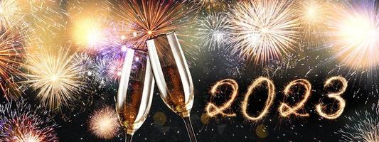 Happy New Year Background. Start to 2023. 3D illustration photo