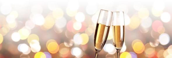 New years eve celebration background with champagne photo