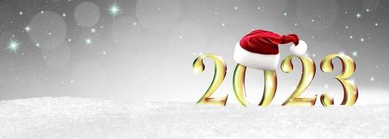 Happy New Year Background. Start to 2023. 3D illustration photo