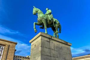 Equestrian statue of King Albert I, it was unveiled in 1951. Mont des Arts is dedicated to memory of Albert I, known as soldier king, one of Belgium's most popular monarchs. photo