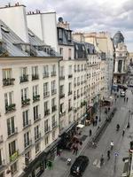 View down a typical street in Paris, France. photo