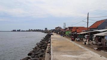 Coastal embankment retaining tidal waves photo