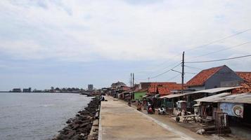 Coastal embankment retaining tidal waves photo