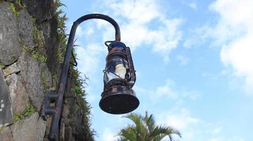 Antique street lights with sky background photo