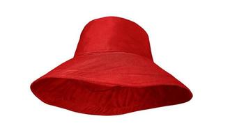 red bucket hat isolated on white background photo