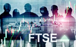FTSE 100 Financial Times Stock Exchange Index United Kingdom UK England Investment Trading concept with chart and graphs. photo
