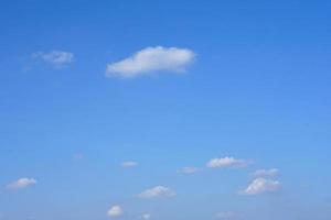 Blue sky with fluffy white clouds constantly changing shape. photo