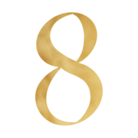 Golden Number Eight png