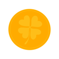 Gold Four Leaf Clover Coin png