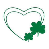 coeur vert avec feuille de trèfle png