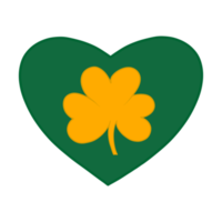 Green Three Leaf Clover Heart png