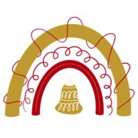 campana de navidad arcoiris png