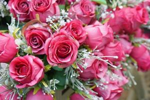 Roses on the table for Valentine's Day photo