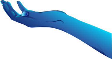 Blue hand illustration png