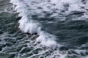 Strong wind and storm on the Mediterranean Sea. photo