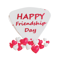 happy friendship day 3d illustration png