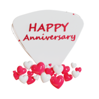 happy anniversary 3d illustration png