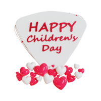 happy children's day 3d illustration png