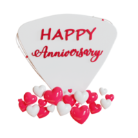 happy anniversary 3d illustration png