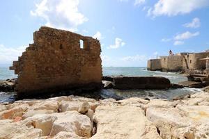 Wall of an ancient fortress in northern Israel. photo