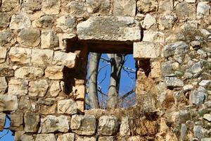 Wall of an ancient fortress in northern Israel. photo