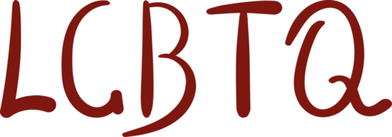 letras de garabatos de género. inscripción lgbtq. símbolo lgbt. png