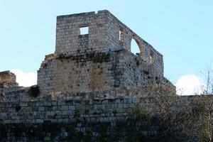 Wall of an ancient fortress in northern Israel. photo