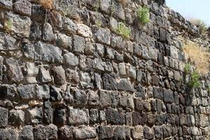 Wall of an ancient fortress in northern Israel. photo