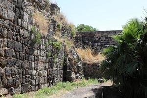 Wall of an ancient fortress in northern Israel. photo
