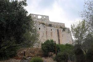 Wall of an ancient fortress in northern Israel. photo