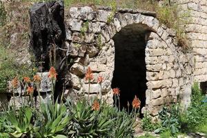 Wall of an ancient fortress in northern Israel. photo