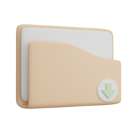 Icon 3d rendering Folder Download png