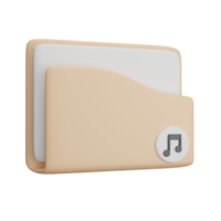 3d rendering Folder Music png