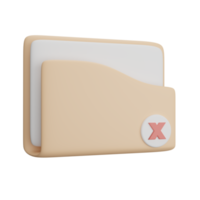 Icon 3d rendering folder Delete png