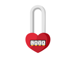 Love Padlock Object PNG