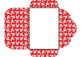 design de envelope com tema padrão de coelho png